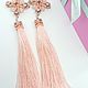 Tassel  Pink Silk. Earrings. elena (luxus-stil). My Livemaster. Фото №4