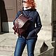  Women's Burgundy Green Janice Mod Leather Backpack. R. 50-132-8. Backpacks. Natalia Kalinovskaya. My Livemaster. Фото №6