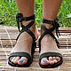 Greek Sandals genuine suede and leather Khaki. Sandals. Katorina Rukodelnica HandMadeButik. My Livemaster. Фото №6