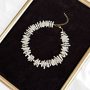 Украшения handmade. Livemaster - original item Choker necklace made of natural pearls- biwa. massive necklace. Handmade.