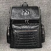 Сумки и аксессуары handmade. Livemaster - original item Backpack made of embossed part of genuine crocodile leather.. Handmade.