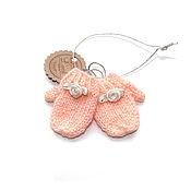 Куклы и игрушки handmade. Livemaster - original item Doll mittens 5 cm knitted apricot. Handmade.