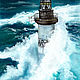 Ar-men lighthouse. Sea. Storm. Print from the author's work, Pictures, St. Petersburg,  Фото №1