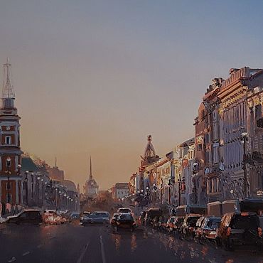 Картины и панно ручной работы. Ярмарка Мастеров - ручная работа Картина маслом Санкт-Петербург городской пейзаж. Handmade.
