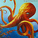 Морской пейзаж картина осьминог Кулёма. Картины. Арт художник Сафин Виталий. Ярмарка Мастеров.  Фото №4