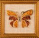 Amber picture `Butterfly`. Panels of amber `Butterfly`. Gift woman, gift girl, gift for March 8. Amber souvenir. A symbol of love and joy in Feng Shui (Feng Shui). Collection.