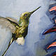 Hummingbird Oil painting 30 x 40 cm Tropical bird. Pictures. Viktorianka. My Livemaster. Фото №4