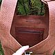 Сумка-мешок из натуральной кожи блестящей красная коричневый шоппер. Сумка-мешок. Roshas-bag. Ярмарка Мастеров.  Фото №5