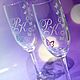 Copas de vino con iniciales (diseño de Fantasía). Wedding glasses. My dear home. Интернет-магазин Ярмарка Мастеров.  Фото №2