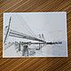 Painting black and white graphics A4 cable-stayed bridge in St. Petersburg drawing Rybatskoe. Pictures. paintmart (oikos). My Livemaster. Фото №6