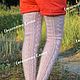 Order Stockings 'Pink Sakura' feather ladies knitted. Down shop (TeploPuha34). Livemaster. . Stockings Фото №3