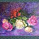  Oil painting ' Roses on lilac». Pictures. Fine Art for Joy. Online shopping on My Livemaster.  Фото №2