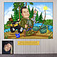 A gift for a man, hunter, or husband on his birthday. Cartoons in Moscow, Gifts for hunters and fishers, Moscow,  Фото №1