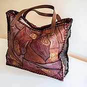 Сумки и аксессуары handmade. Livemaster - original item Classic leather bag with painting. Handmade.