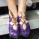 Фиолетовые кожаные сандалии "Purple Summer". Сандалии. HolyCowChic. Ярмарка Мастеров.  Фото №4