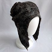 Аксессуары handmade. Livemaster - original item Hat-helmet Lamb felted graphite. Handmade.
