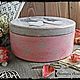 Шкатулки ручной работы. Круглая шкатулка. Шкатулка для рукоделия. Шкатулка для украшений. Шкатулка для мелочей.