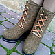 Сапожки шерстяные зимние Хвоя. Полусапоги. Eco Shoes by Julia Pizar. Ярмарка Мастеров.  Фото №5
