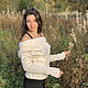 Order White wool sweater. Irina-knitting. Livemaster. . Sweaters Фото №3