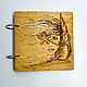 Скетчбук 16х16см Океанида Блокнот деревянный. Скетчбуки. EVAG выжигание и живопись по дереву. Ярмарка Мастеров.  Фото №6