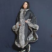Одежда handmade. Livemaster - original item Alpaca wool poncho with fox fur. Handmade.