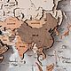 Карта мира Sandstorm многоуровневая настенный декор для дома. Карты мира. Интерьерные карты из дерева (cutwoodshop). Интернет-магазин Ярмарка Мастеров.  Фото №2