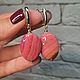 Серьги с агатом розовым, серьги крупные, серьги розовый агат. Серьги классические. Irina Moro (Ирина Моро украшения). Интернет-магазин Ярмарка Мастеров.  Фото №2
