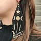 Long Beaded Earrings with Fringe Black and Gold. Earrings. StylishThings4U. My Livemaster. Фото №4