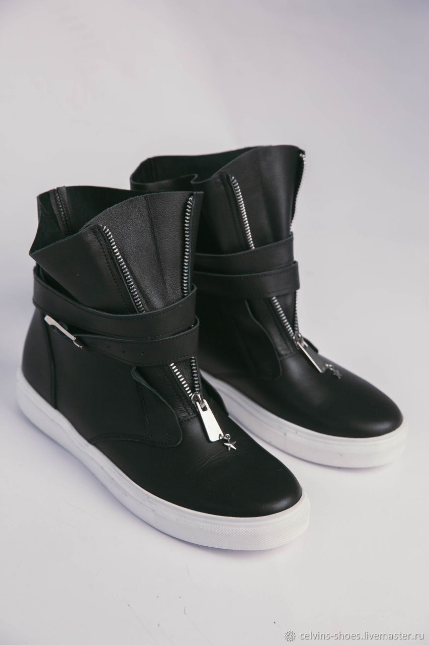 High women's sneakers made of genuine leather, Boots, Moscow,  Фото №1