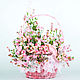 Корзина с живыми цветами и конфетами "Рассвет", Букеты, Москва,  Фото №1