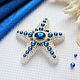 Brooch-pin: Starfish color Royal blue with white, Brooches, Zheleznodorozhny,  Фото №1