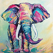Картины и панно handmade. Livemaster - original item Elephant painting 