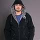 Fur hoodie, black hoodie with bear pattern, Sweatshirts for men, Novosibirsk,  Фото №1
