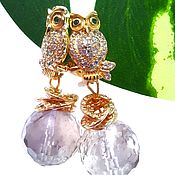 Украшения handmade. Livemaster - original item Earrings made of natural stones of the Owl. Handmade.