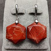 Украшения handmade. Livemaster - original item Earrings classic: Earrings - natural red jasper. Handmade.