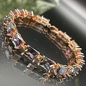 Украшения handmade. Livemaster - original item Just a chic bracelet with cubic zirconia under the mystic topaz. Handmade.