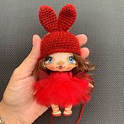 Маленькая кукла в шапочке Оленёнок Куколка брелок Кукла в подарок