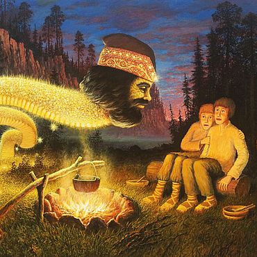 Картины и панно ручной работы. Ярмарка Мастеров - ручная работа Картина, холст, акрил "Про Великого полоза". Handmade.