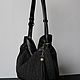 New Black leather bag, knitted. Classic Bag. Olga'SLuxuryCreation. My Livemaster. Фото №4