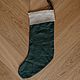 Linen Christmas Stocking with Cuff / Christmas Sock. Tree. Mam Decor (  Dmitriy & Irina ). My Livemaster. Фото №4