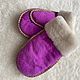 Sheepskin mittens for children lilac 16cm volume, Childrens mittens, Moscow,  Фото №1