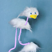 Развивающая  игрушка страус-марионетка Бирюзок  на веревочках