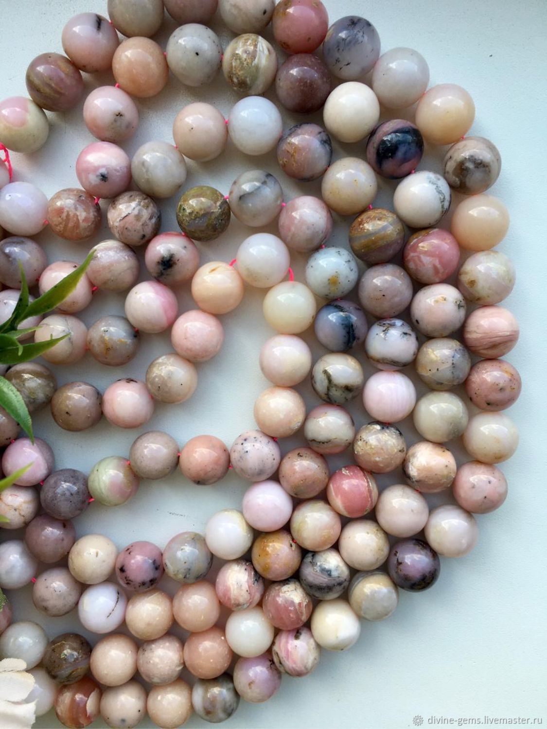 Натуральный Розовый опал 10 мм купить в интернет-магазине Ярмарка ...