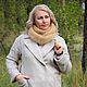 Order Fashionable voluminous beige snood scarf in two turns downy large viscous. Down shop (TeploPuha34). Livemaster. . Snudy1 Фото №3
