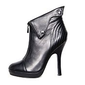Винтаж handmade. Livemaster - original item Original ankle boots made of genuine black leather. Handmade.