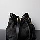 Order New Black leather bag, knitted. Olga'SLuxuryCreation. Livemaster. . Classic Bag Фото №3