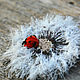 Textile Brooch Dandelion and Ladybug. Brooches. Heat hands (TeplOlino). My Livemaster. Фото №4