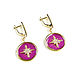 Star Earrings, Purple Enamel Earrings, Circle Earrings, Earrings, Moscow,  Фото №1