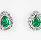 Order Emerald & Diamond Studs 14k, Emerald Diamond Halo Earrings, Emerald Pe. JR Colombian Emeralds (JRemeralds). Livemaster. . Earrings Фото №3