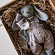 Зайка тедди в комбинезоне. Тедди Зверята. Handsewing.toys (Ирина). Ярмарка Мастеров.  Фото №14